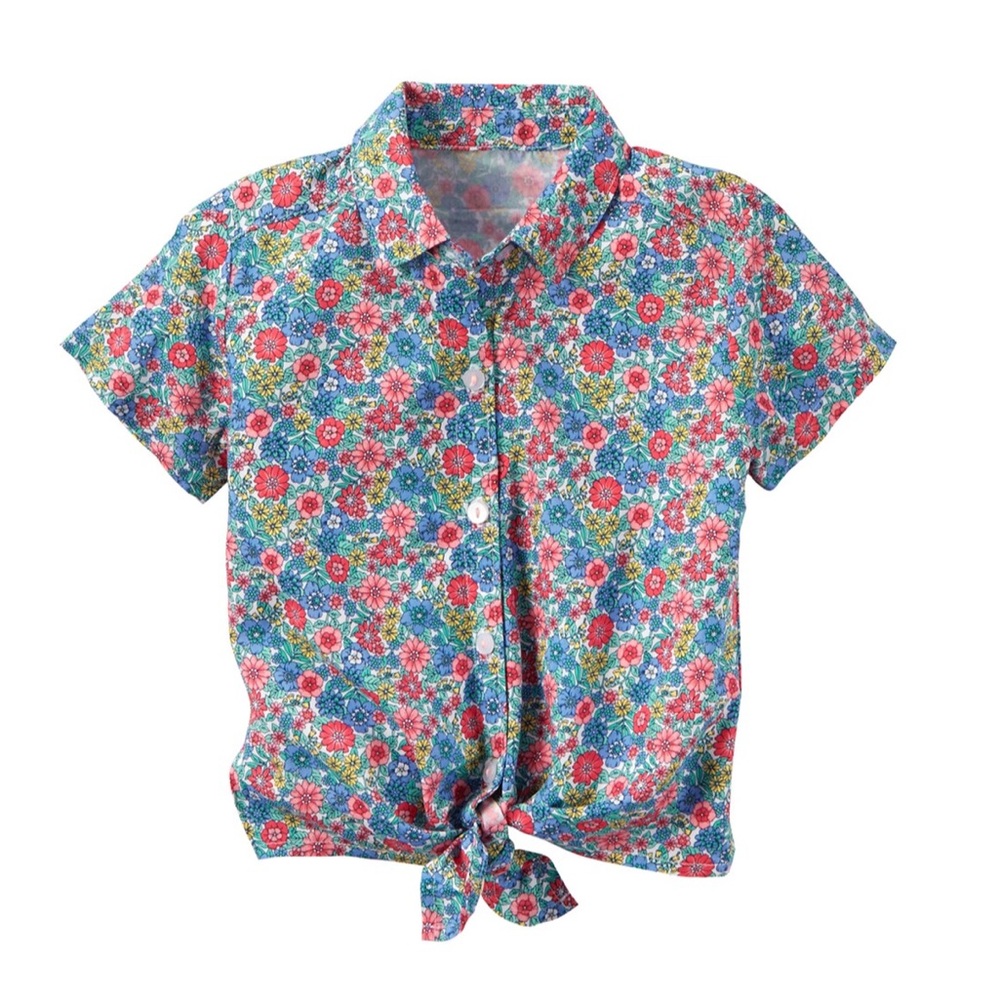 Carter’s girl tie bottom button down shirt